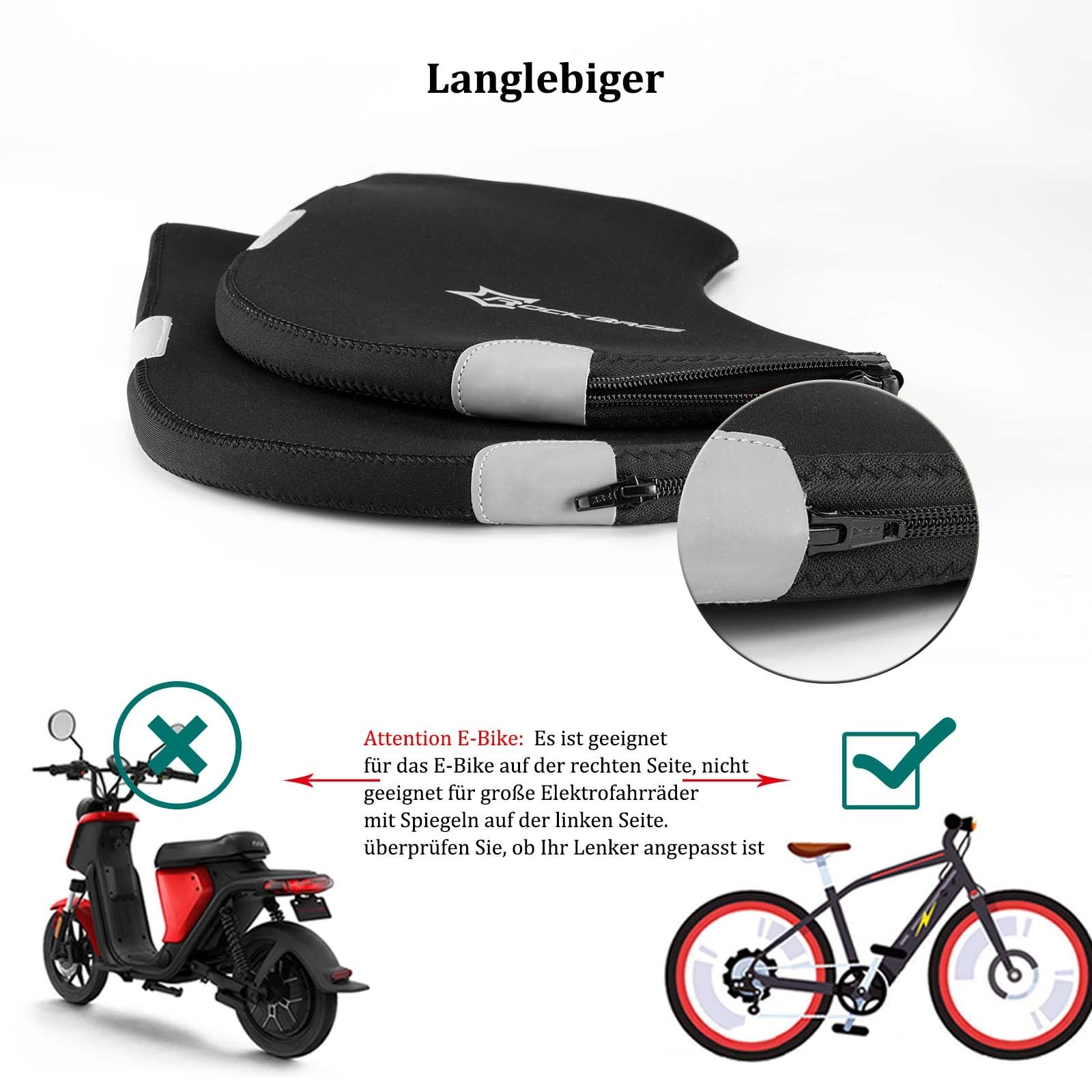 stulpen für fahrradlenker ROCKBROS Winter Lenkerstulpen (Winddicht, Schwarz)