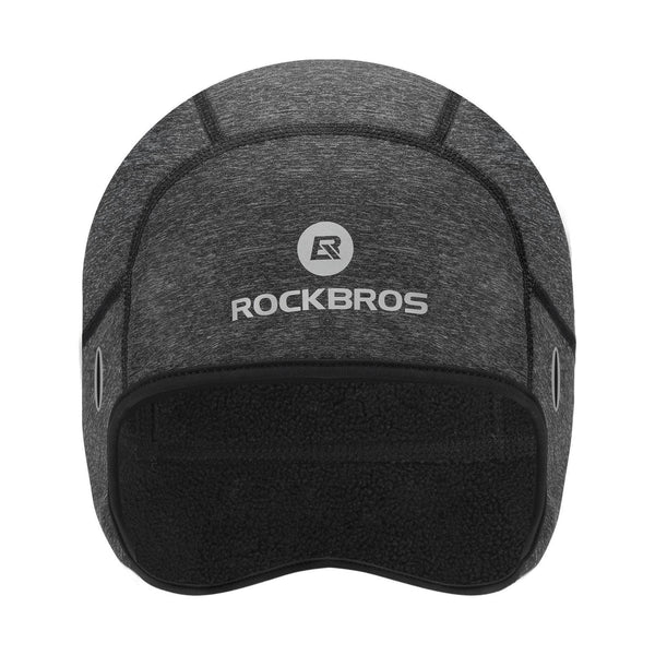 ROCKBROS Winter-Helmmütze – winddichte Fahrradmütze mit Fleece, passt unter den Helm, mit Brillenlöchern.