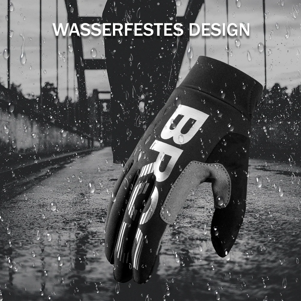 Wasserdichte ROCKBROS Fahrradhandschuhe im Regen mit rutschfestem Grip.