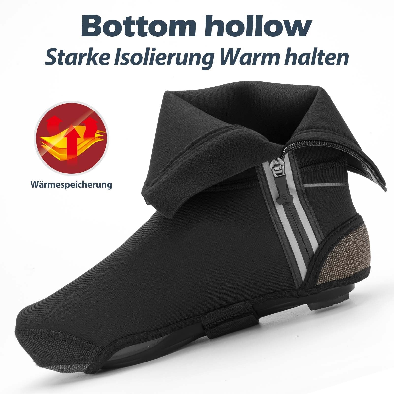 ROCKBROS Fahrrad Überschuhe Winter warm Überzieher für Radsport Schwarz