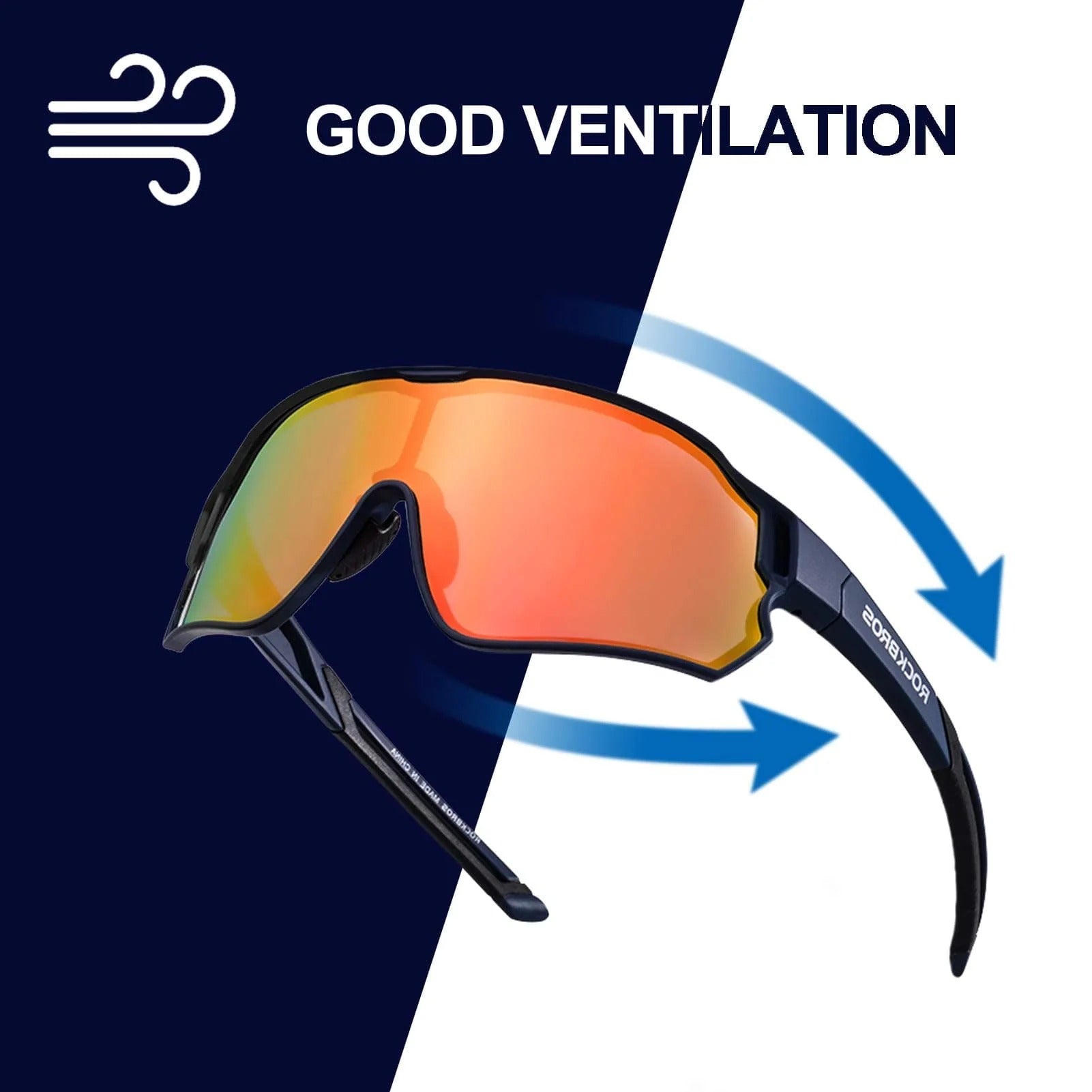 ROCKBROS Fahrradbrille Polarisierte Sportsbrille mit UV-Schutz