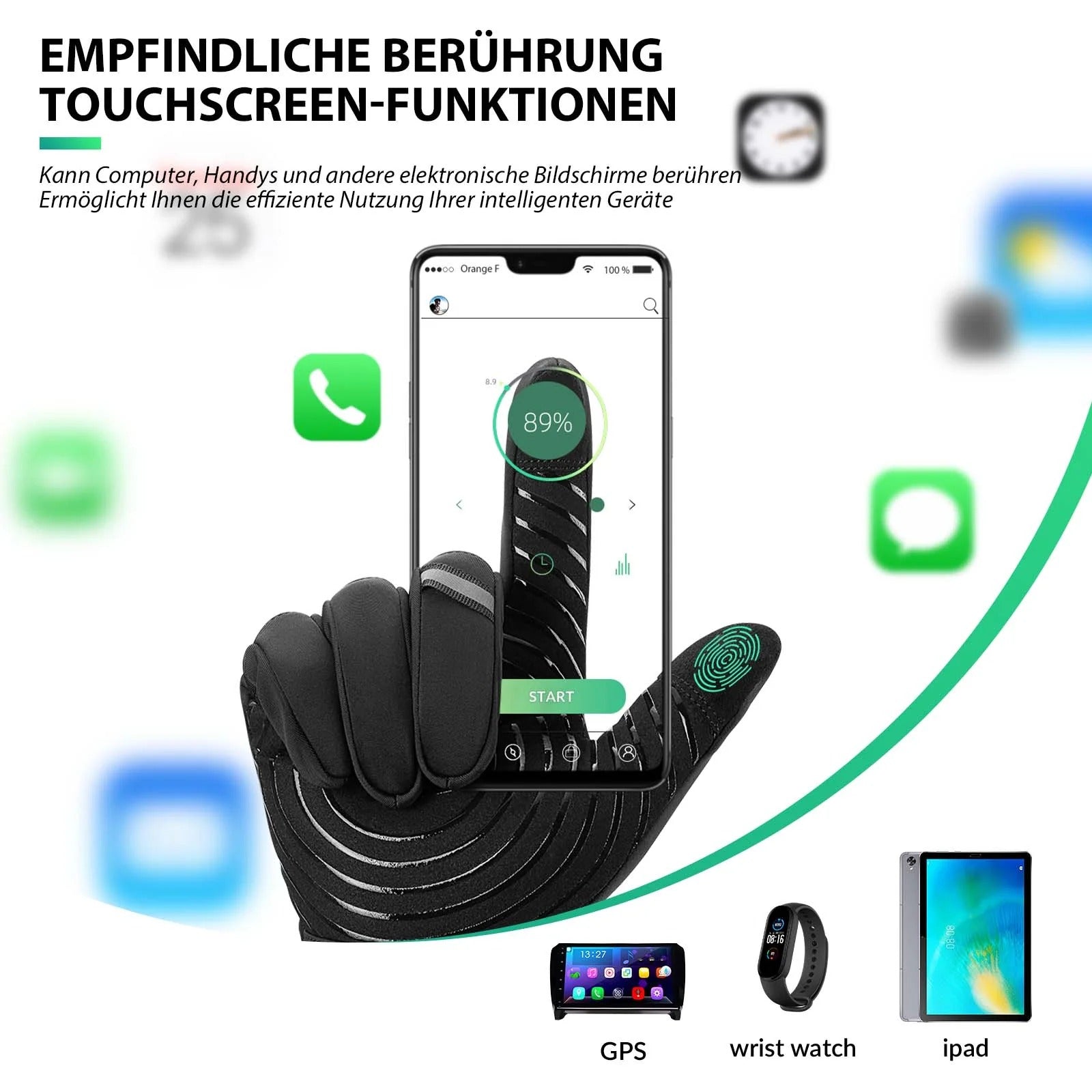 ROCKBROS Fahrradhandschuhe Touchscreen Warme Winterhandschuhe S-XL