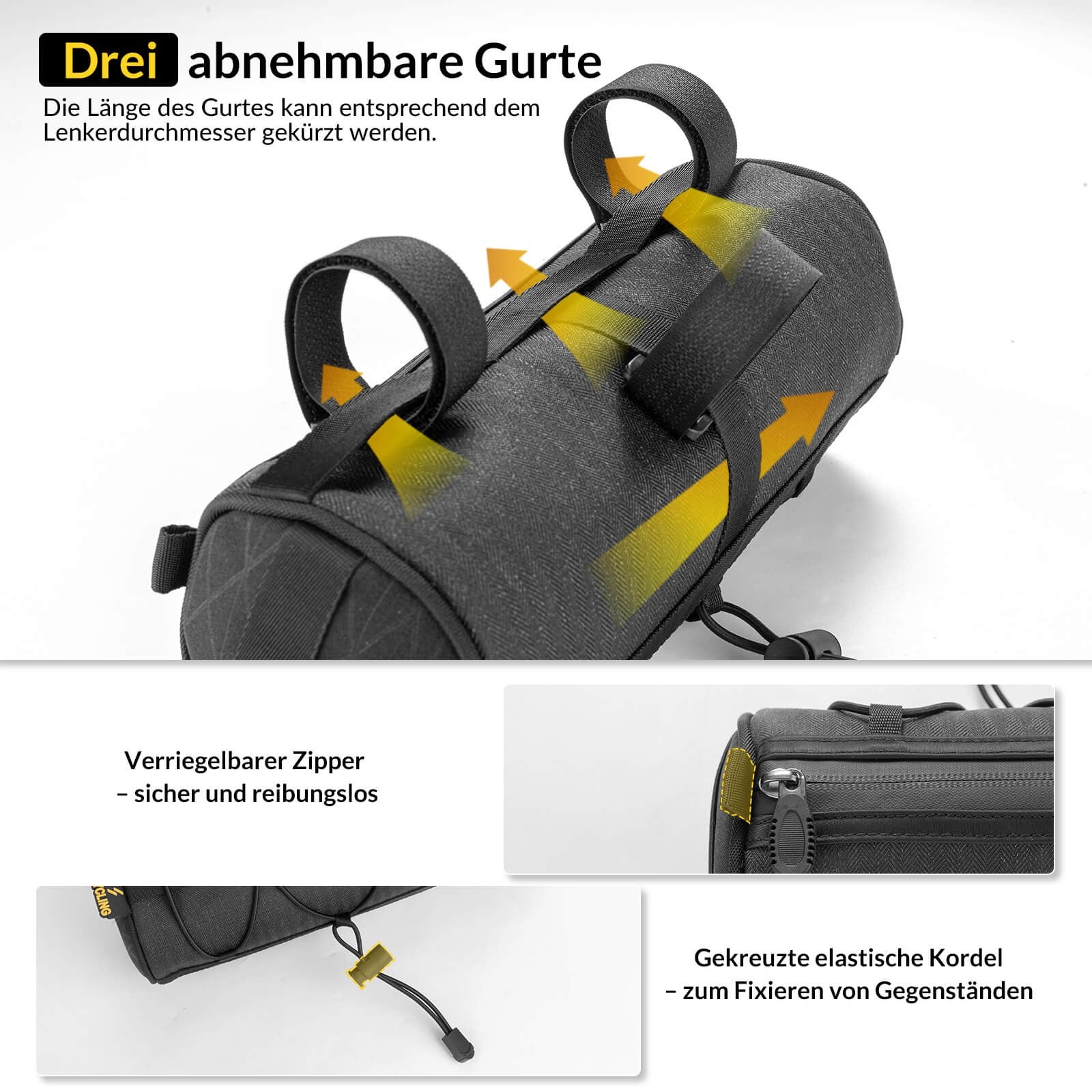lenkertasche für e-bike Rockbros Lenkertasche 2.1L: Wasserdicht mit Schultergurt E-Bike