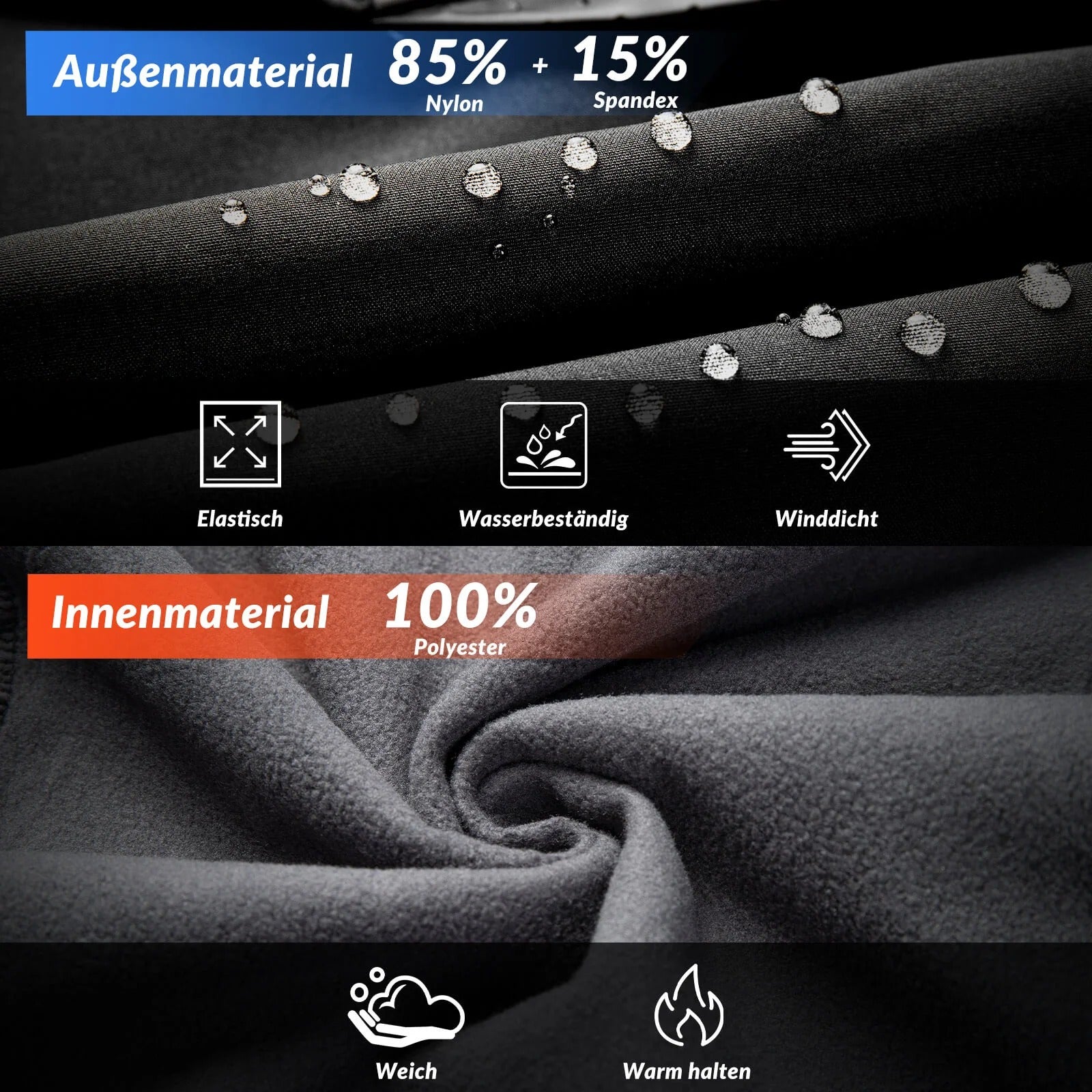 ROCKBROS Winter Radhose Herren Windschutz Radsportanzug