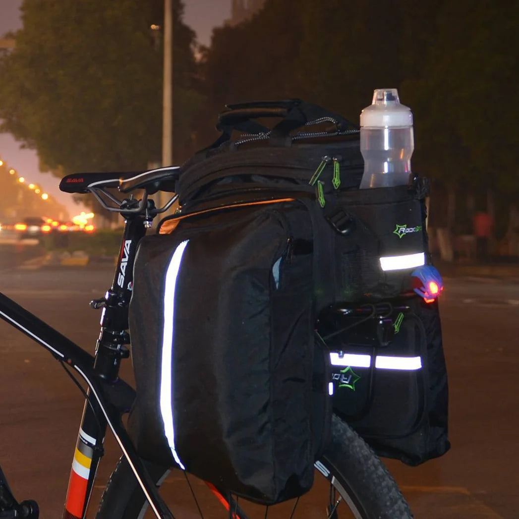 ROCKBROS Fahrrad Gepäckträgertasche 17–35 L – Wasserdicht mit Regenschutz