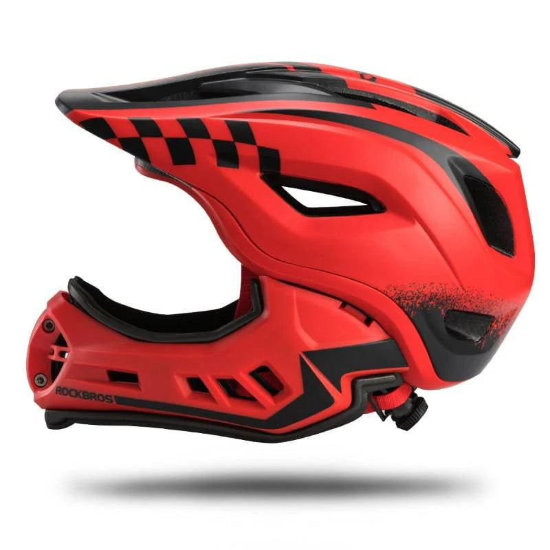mtb helm mit kinnschutz ROCKBROS Kinderhelm Integralhelm mit Abnehmbare Kinnschutz für Jungen/