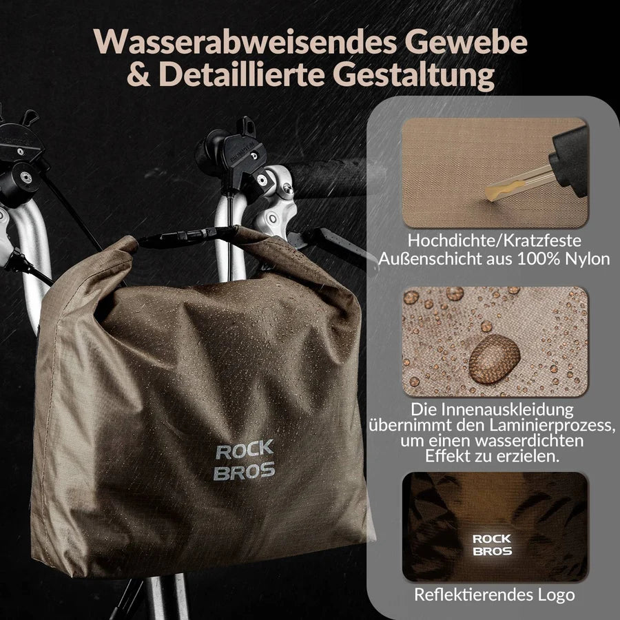 ROCKBROS Wasserdichte Lenkertasche 2,5–4 L – Fahrradkorb mit Klettverschluss