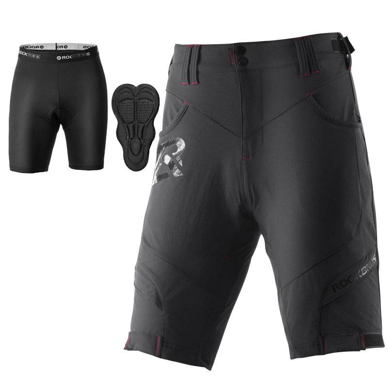 ROCKBROS Herren Fahrradhose kurz 2-in-1 mit 4D Sitzpolster – Atmungsaktiv & Elastisch
