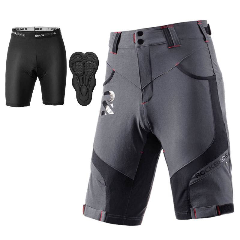 ROCKBROS Herren Fahrradhose kurz 2-in-1 mit 4D Sitzpolster – Atmungsaktiv & Elastisch