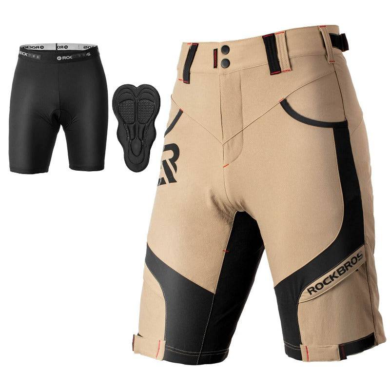 ROCKBROS Herren Fahrradhose kurz 2-in-1 mit 4D Sitzpolster – Atmungsaktiv & Elastisch