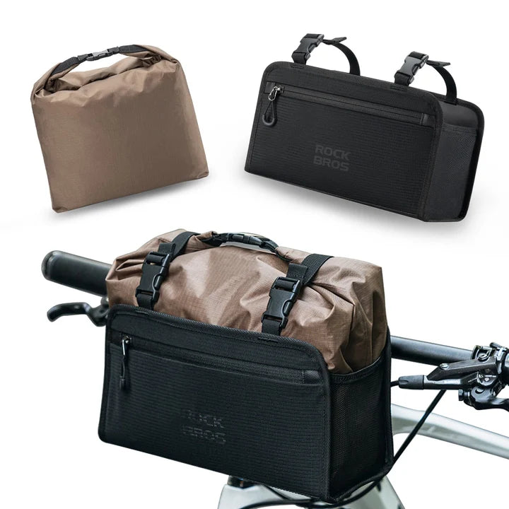 ROCKBROS Wasserdichte Lenkertasche 5,5 L – Abnehmbarer Fahrradkorb