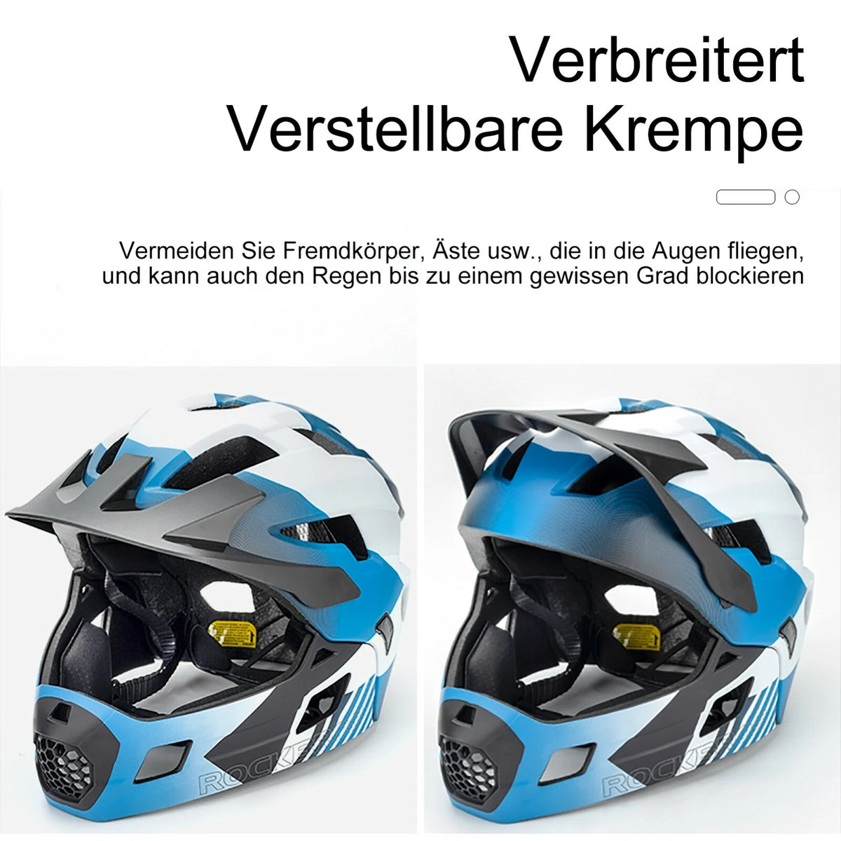 ROCKBROS Kinder Fahrradhelm mit Abnehmbarem Visier – Leichter Sicherheitshelm für Jungen & Mädchen, S 48–54 cm / M 54–57 cm