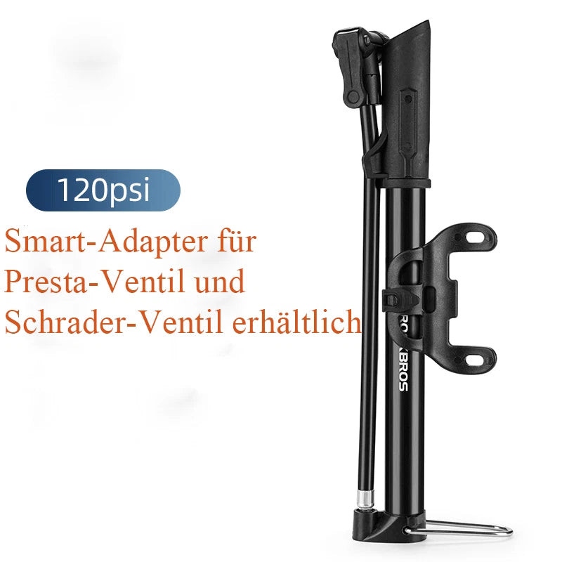 ROCKBROS E-Bike Luftpumpe Mini 120 PSI Hochdruck für Sclaverand- & Autoventil