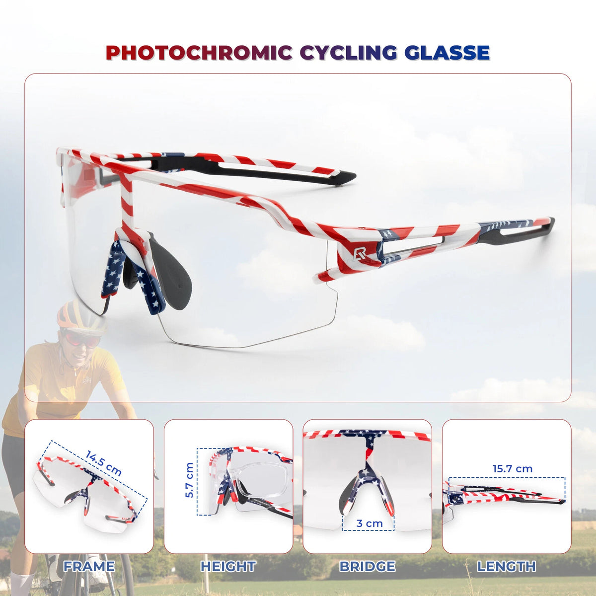 ROCKBROS Sportbrille UV400 – Polarisierte oder Photochrome Radbrille Unisex