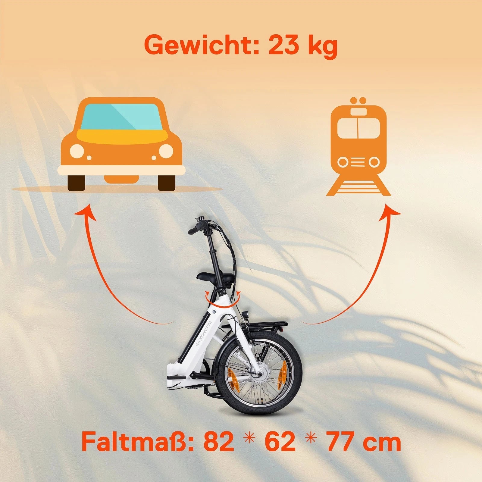 e-bike klapprad nabenschaltung SAXONETTE Compact Comfort Plus 2.0 Gebraucht E-Faltrad