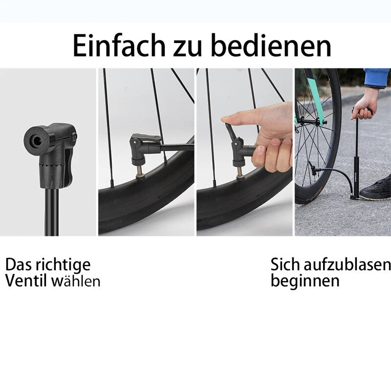 ROCKBROS E-Bike Luftpumpe Mini 120 PSI Hochdruck für Sclaverand- & Autoventil