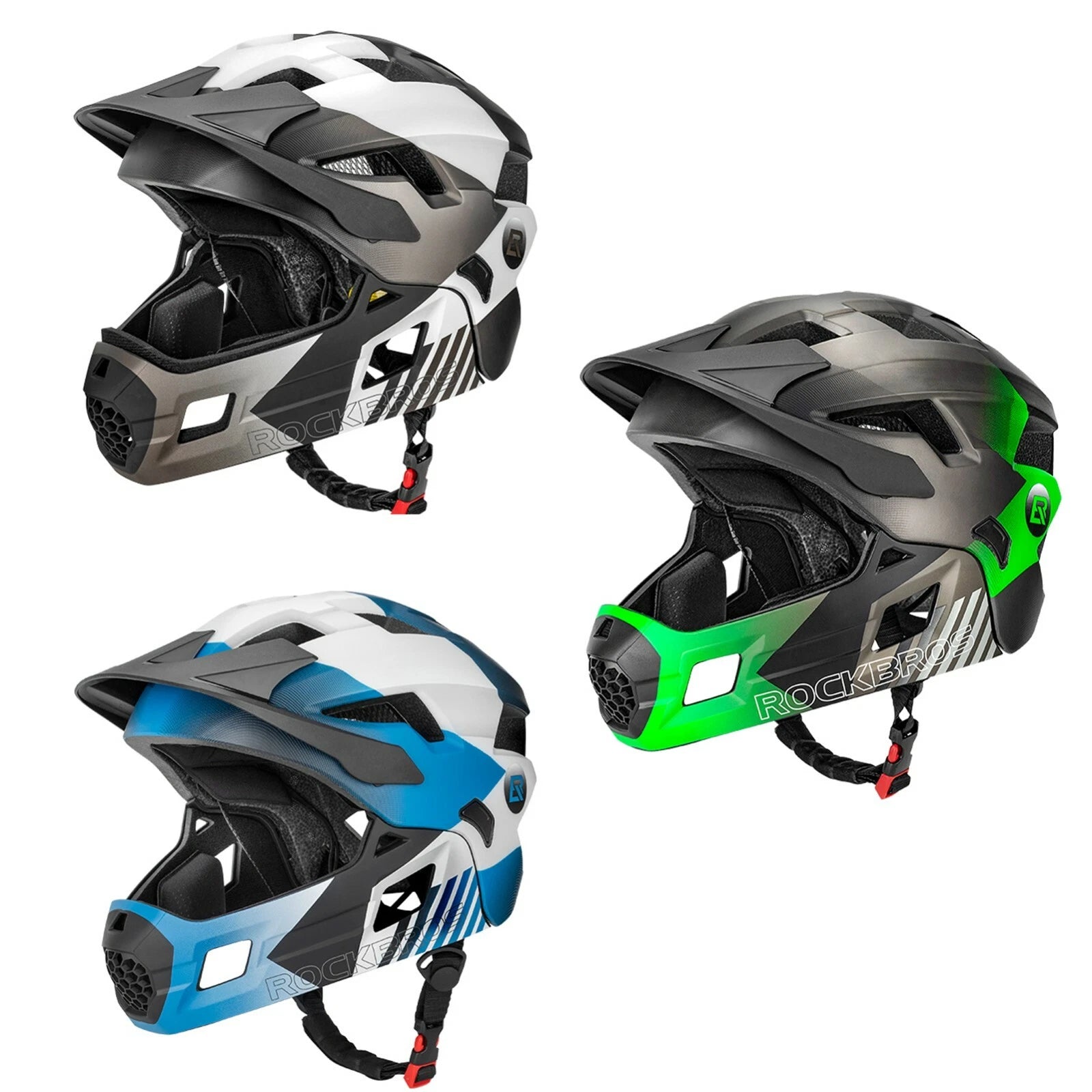 ROCKBROS Kinder Fahrradhelm mit Abnehmbarem Visier – Leichter Sicherheitshelm für Jungen & Mädchen, S 48–54 cm / M 54–57 cm