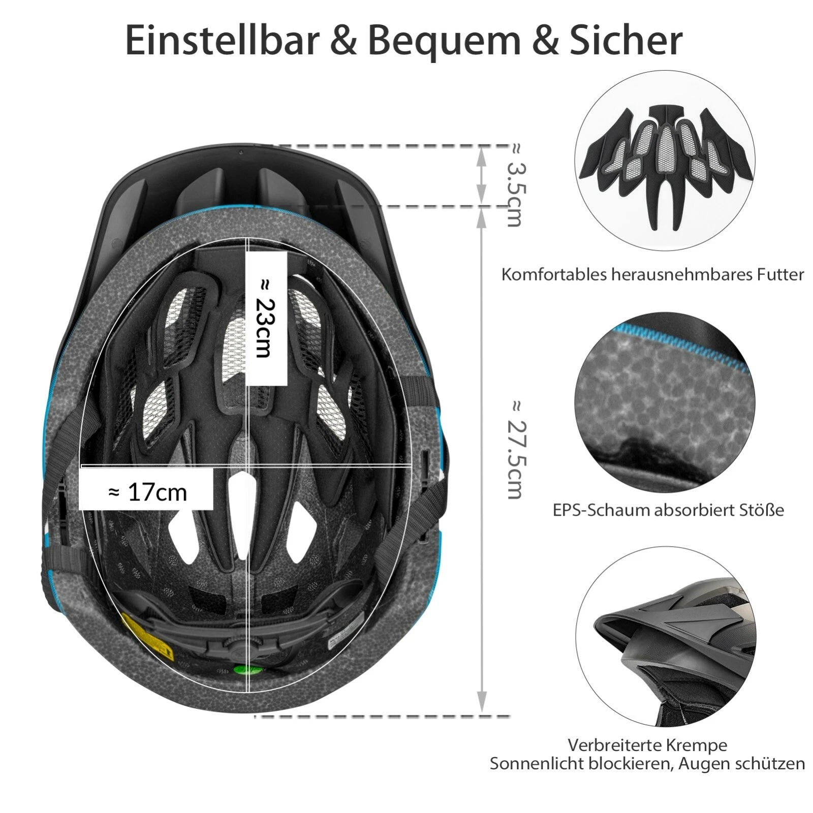 ROCKBROS Kinder Fahrradhelm mit Abnehmbarem Visier – Leichter Sicherheitshelm für Jungen & Mädchen, S 48–54 cm / M 54–57 cm