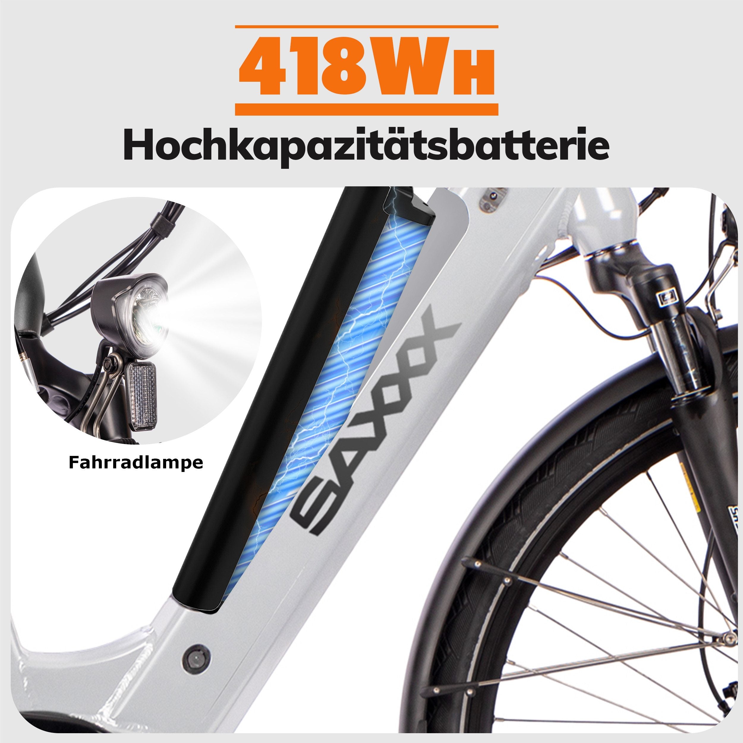 SAXXX E-Bike Deluxe Sport Wave,  Cityrad, Mittelmotor