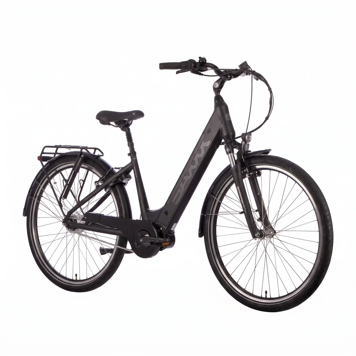 SAXXX, Urbano Plus, Wave, E-Bike, Elektrofahrrad, Schwarz, Schwarz Matt, Tiefeinsteiger, City-E-Bike, Pedelec, Mittelmotor