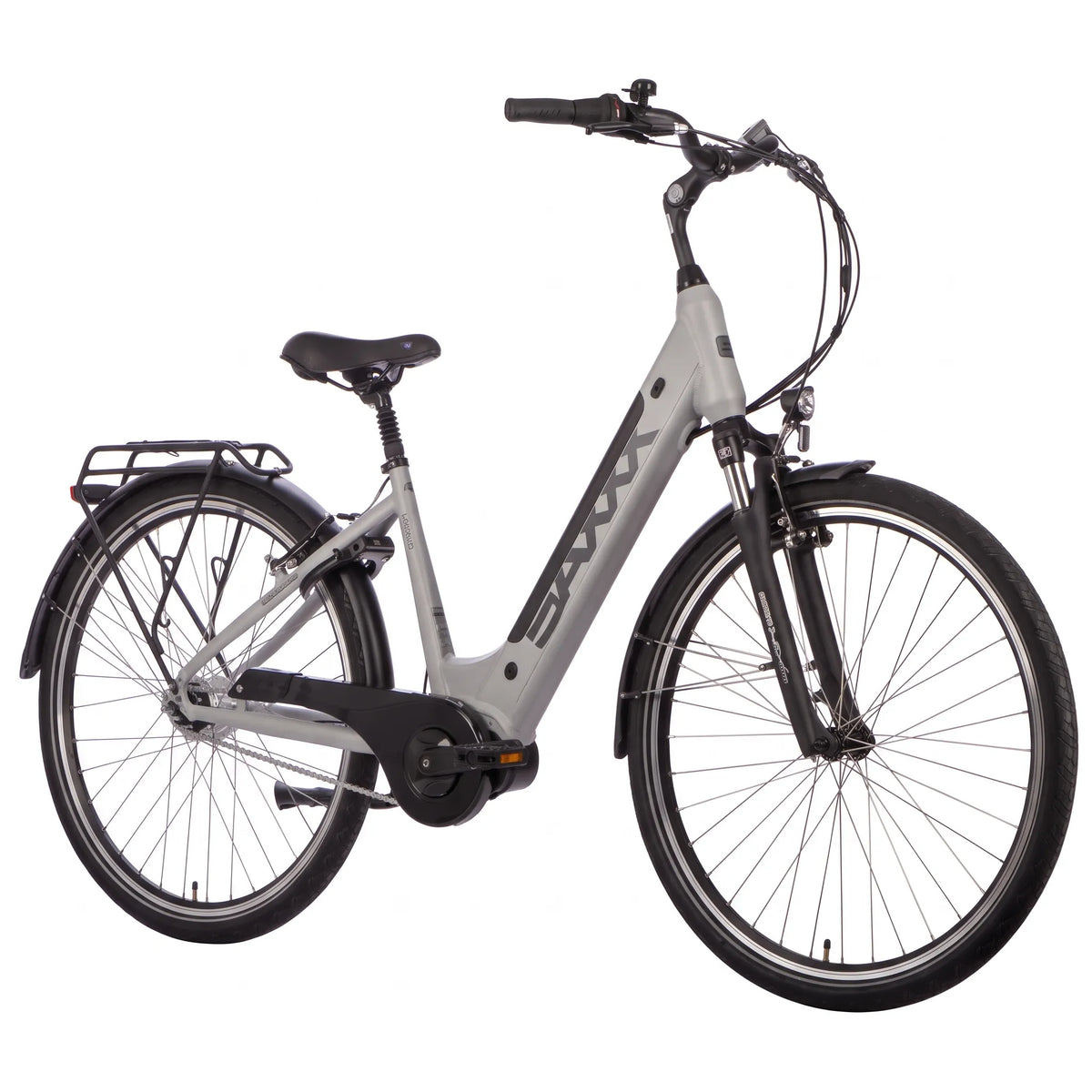 SAXXX, Urbano Plus, Wave, E-Bike, Elektrofahrrad, Grau, Tiefeinsteiger, City-E-Bike, Pedelec, Mittelmotor
